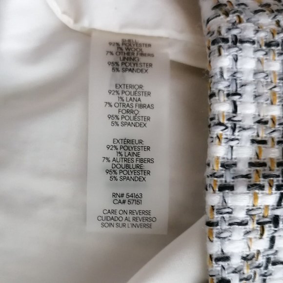 NWT Calvin Klein Black Gray Gematric Slit Tweed Straight & Pencil Skirt Size 14P - Picture 7 of 8